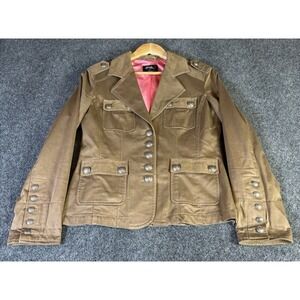 Goode Rider Jacket Women Small Tan Button Up‎ Pockets Horse Equestrian Preppy
